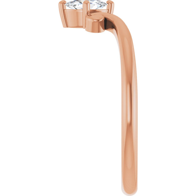 14K Gold Marquise Lab-Grown Diamond Contour Band – 4x3mm - Rose Gold - view 4
