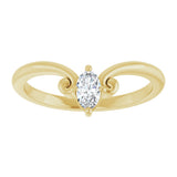 14K Gold Marquise Lab-Grown Diamond Contour Band – 4x3mm - Yellow Gold - view 3