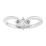 14K Gold Marquise Lab-Grown Diamond Contour Band – 4x3mm - White Gold - view 3
