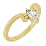 14K Gold Marquise Natural Diamond Contour Band – 4x3mm - Yellow Gold