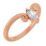 14K Gold Marquise Lab-Grown Diamond Contour Band – 4x3mm - Rose Gold