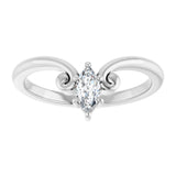 14K Gold Marquise Lab-Grown Diamond Contour Band – 4x3mm - White Gold - view 3