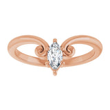 14K Gold Marquise Lab-Grown Diamond Contour Band – 4x3mm - Rose Gold - view 3
