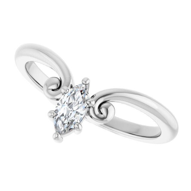 Platinum Marquise Lab-Grown Diamond Contour Band – 4x3mm - view 5