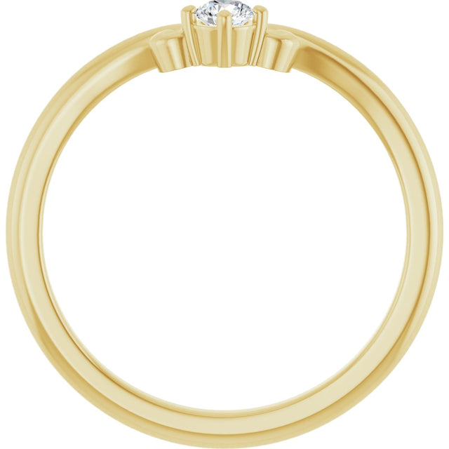 14K Gold Marquise Lab-Grown Diamond Contour Band – 4x3mm - Yellow Gold - view 2