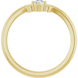 14K Gold Marquise Natural Diamond Contour Band – 4x3mm - Yellow Gold - view 2