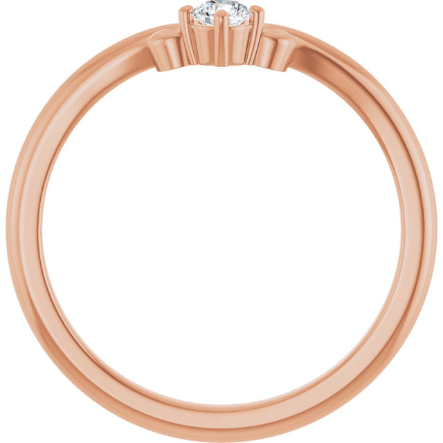 14K Gold Marquise Lab-Grown Diamond Contour Band – 4x3mm - Rose Gold - view 2