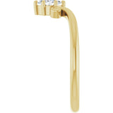 14K Gold Marquise Natural Diamond Contour Band – 4x3mm - Yellow Gold - view 4