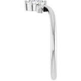 14K Gold Marquise Natural Diamond Contour Band – 4x3mm - White Gold - view 4