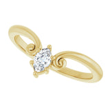 14K Gold Marquise Natural Diamond Contour Band – 4x3mm - Yellow Gold - view 5