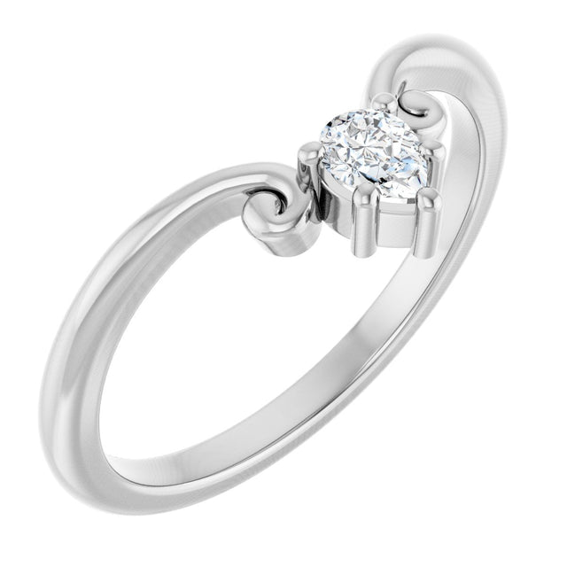 Platinum Marquise Lab-Grown Diamond Contour Band – 4x3mm