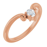 14K Gold Marquise Lab-Grown Diamond Contour Band – 4x3mm - Rose Gold
