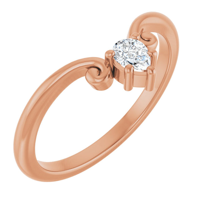 14K Gold Marquise Lab-Grown Diamond Contour Band – 4x3mm - Rose Gold