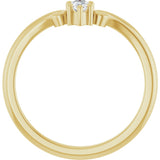 14K Gold Marquise Lab-Grown Diamond Contour Band – 4x3mm - Yellow Gold - view 2