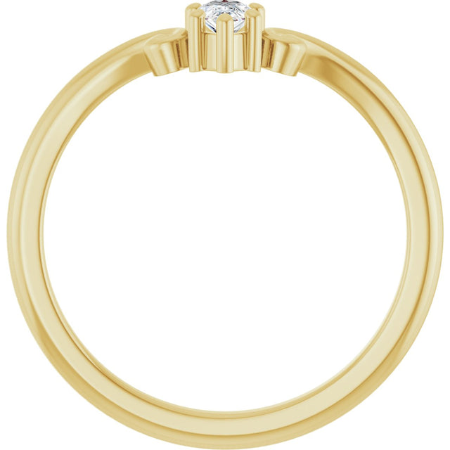14K Gold Marquise Lab-Grown Diamond Contour Band – 4x3mm - Yellow Gold - view 2