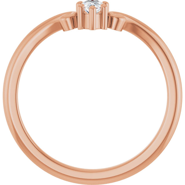 14K Gold Marquise Lab-Grown Diamond Contour Band – 4x3mm - Rose Gold - view 2