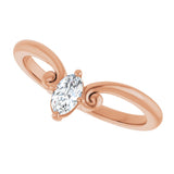 14K Gold Marquise Lab-Grown Diamond Contour Band – 4x3mm - Rose Gold - view 5