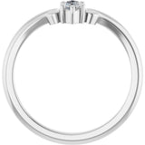 Platinum Marquise Natural Diamond Contour Band – 4x3mm - view 2