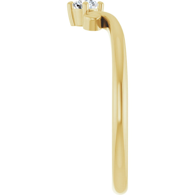 14K Gold Marquise Lab-Grown Diamond Contour Band – 4x3mm - Yellow Gold - view 4