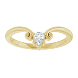 14K Gold Marquise Lab-Grown Diamond Contour Band – 4x3mm - Yellow Gold - view 3