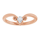 14K Gold Marquise Lab-Grown Diamond Contour Band – 4x3mm - Rose Gold - view 3