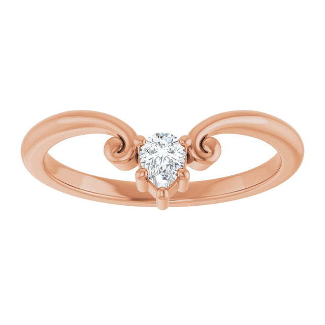 14K Gold Marquise Lab-Grown Diamond Contour Band – 4x3mm - Rose Gold - view 3