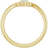 14K Gold Marquise Natural Diamond Contour Band – 4x3mm - Yellow Gold - view 2