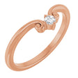 14K Gold Marquise Natural Diamond Contour Band – 4x3mm - Rose Gold
