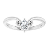 Platinum Marquise Natural Diamond Contour Band – 4x3mm - view 3