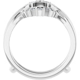 Platinum Tapered Baguette Natural Diamond Ring Guard - view 2
