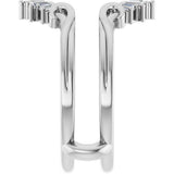 Platinum Tapered Baguette Natural Diamond Ring Guard - view 4
