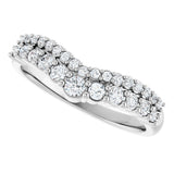 Platinum Round Natural Diamond Contour Band No. 4 - view 5