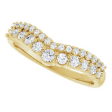 14K Gold Round Natural Diamond Contour Band No. 3 - Yellow Gold - view 5