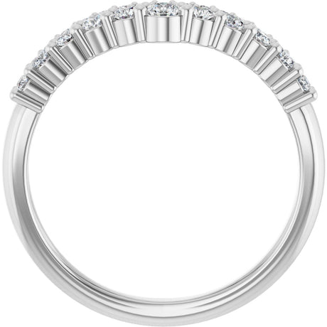 Platinum Round Lab-Grown Diamond Contour Band V - view 2