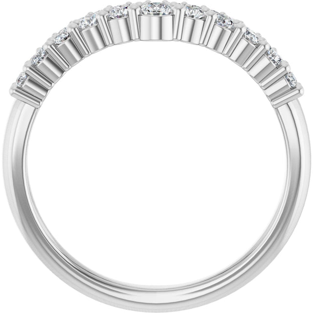Platinum Round Natural Diamond Contour Band No. 4 - view 2
