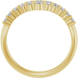 14K Gold Round Lab-Grown Diamond Contour Band V - Yellow Gold - view 2