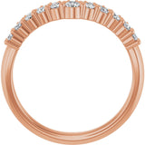 14K Gold Round Lab-Grown Diamond Contour Band V - Rose Gold - view 2