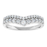 Platinum Round Natural Diamond Contour Band No. 4 - view 3