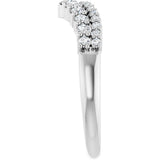 Platinum Round Natural Diamond Contour Band No. 4 - view 4
