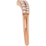 14K Gold Round Lab-Grown Diamond Contour Band V - Rose Gold - view 4