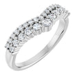 14K Gold Round Natural Diamond Contour Band No. 3 - White Gold
