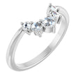 Platinum Round Natural Rose-Cut Diamond Contour Band