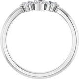 Platinum Round Natural Rose-Cut Diamond Contour Band - view 2