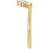 14K Gold Round Natural Rose-Cut Diamond Contour Band - Yellow Gold - view 3
