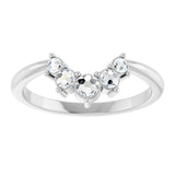 Platinum Round Natural Rose-Cut Diamond Contour Band - view 4