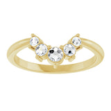 14K Gold Round Natural Rose-Cut Diamond Contour Band - Yellow Gold - view 4