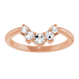 14K Gold Round Natural Rose-Cut Diamond Contour Band - Rose Gold - view 4