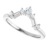 Platinum Round Lab-Grown Diamond Contour Band – 4x2.5mm - view 5