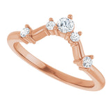 14K Gold Round Natural Diamond Contour Band – 4x2.5mm - Rose Gold - view 5