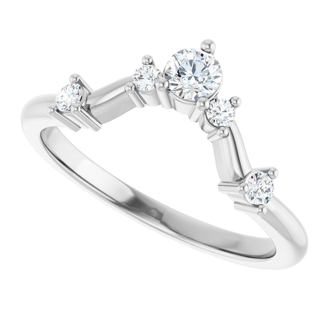 Platinum Round Natural Diamond Contour Band – 4x2.5mm - view 5